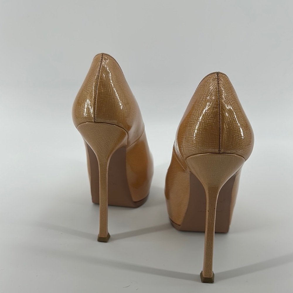 Yves Saint Laurent Tan Stiletto Heels with Platform Size 35.5 - Picture 4 of 13